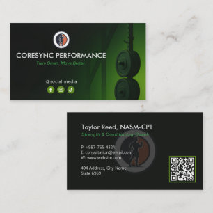 Personal Trainer Business Elegant Black Business Card
