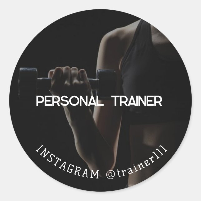 Personal trainer classic round sticker (Front)