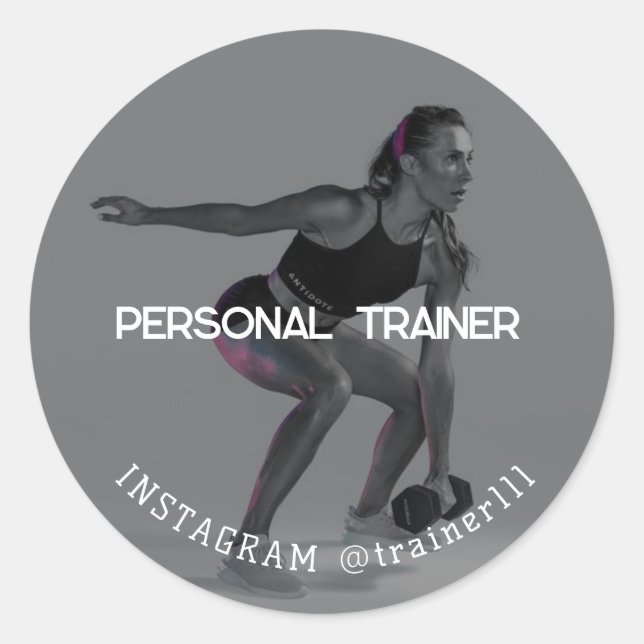Personal trainer classic round sticker (Front)