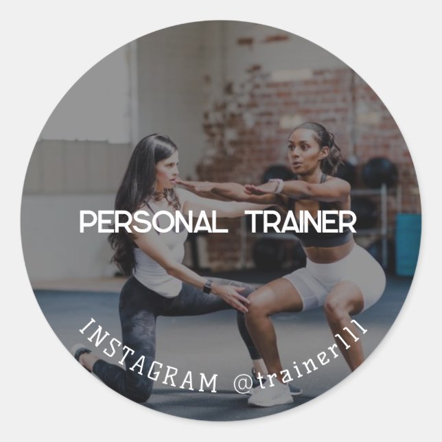 Personal trainer classic round sticker (Front)