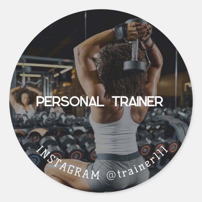 Personal trainer classic round sticker (Front)