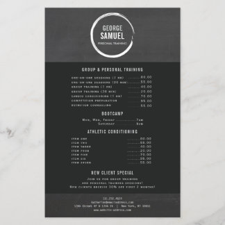 PERSONAL TRAINER CUSTOM CHALK SKETCH LOGO FLYER