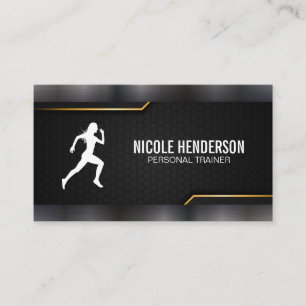 Personal Trainer Dark Metallic Style Business Card