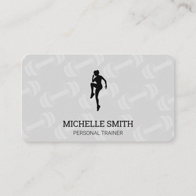 Personal Trainer | Dumbbell Pattern Business Card (Front)