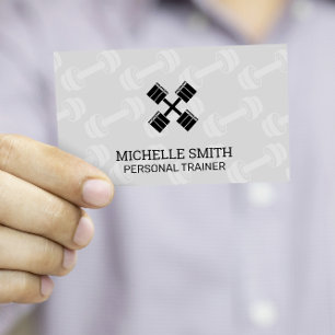 Personal Trainer   Dumbbell Pattern Business Card