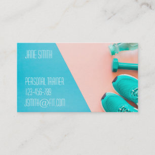 Personal Trainer female Freelance Fitness Coach Business Card
