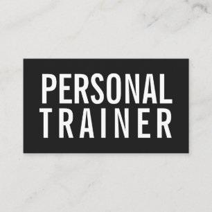 Personal trainer fitness black and white modern business card