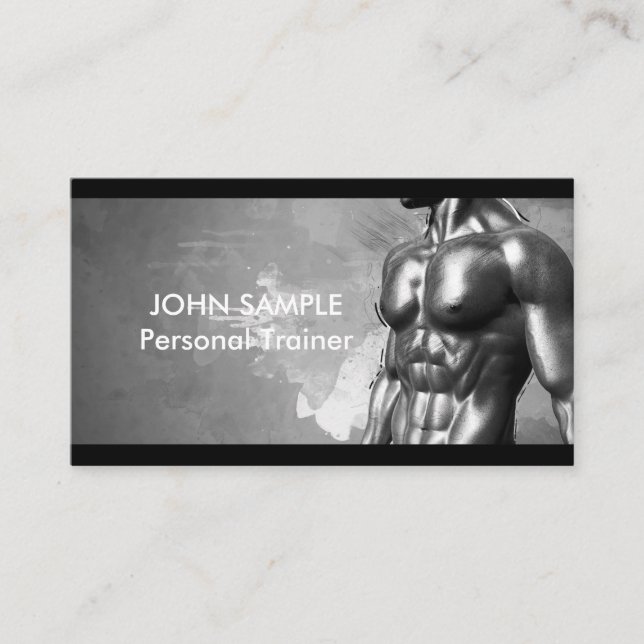 Personal Trainer Fitness Bodybuilding Business Card (Front)