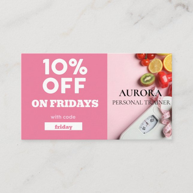 Personal Trainer Fitness Business Card (Front)