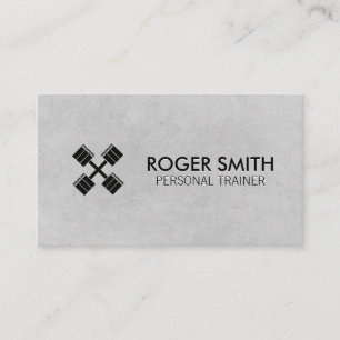 Personal Trainer Fitness Coach Cross Dumbbells Business Card
