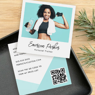 Personal trainer fitness coach photo business card