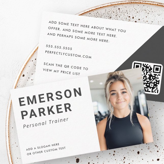 Personal trainer fitness coach photo business card (Personal trainer fitness coach photo business card)