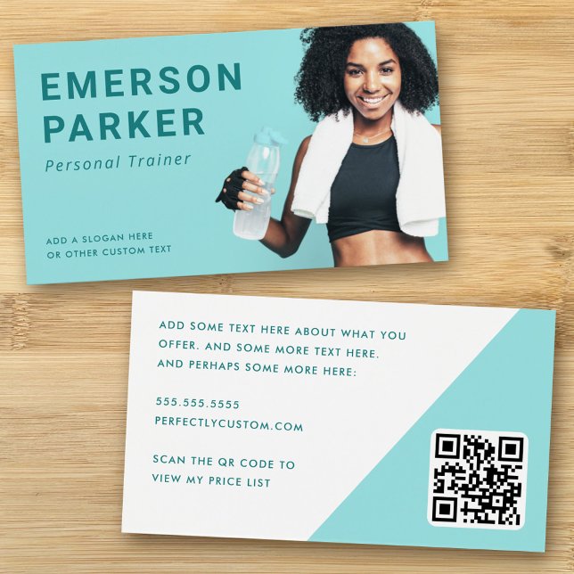 Personal trainer fitness coach photo business card (Creator Uploaded)