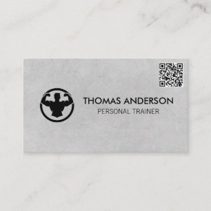 Personal Trainer Fitness Coach QR Code Business Card