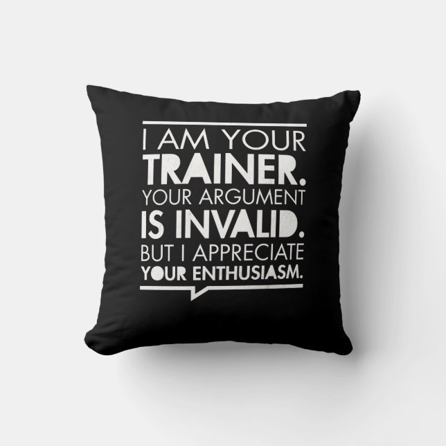 Personal Trainer Fitness Motivation Cushion (Front)