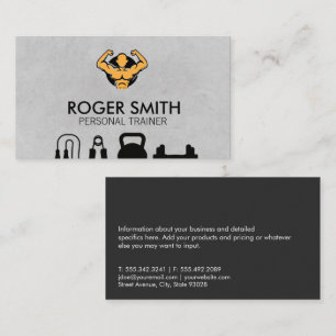 Personal Trainer Flexing Body Builder Health Business Card