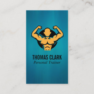 Personal Trainer Flexing Logo Body Builder Appointment Card