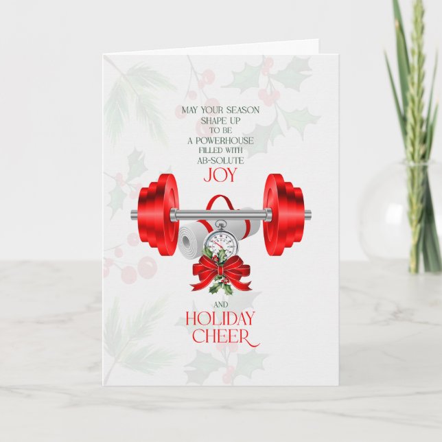 Personal Trainer Funny ABsolute Joy and Cheer Holiday Card (Front)