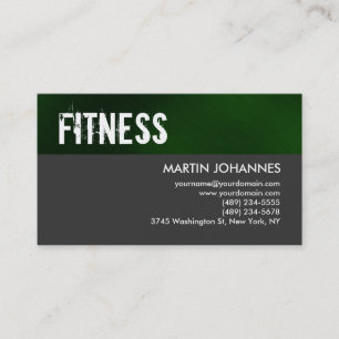 Personal Trainer Green Stripe Grey Business Card
