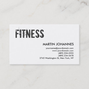 Personal Trainer Grey Black White Business Card