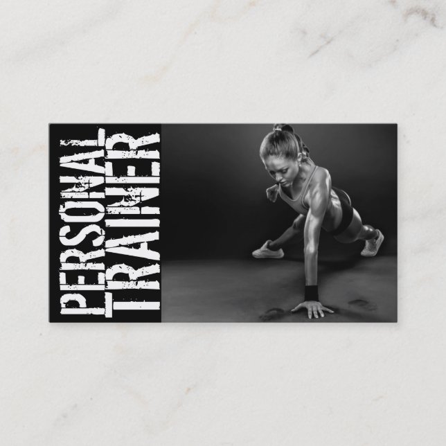 Personal Trainer Gym Fitness Business Card (Front)