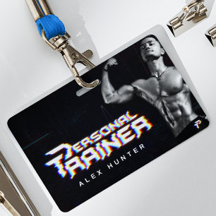 Personal Trainer Gym Fitness Personalised (2 SIDE) ID Badge