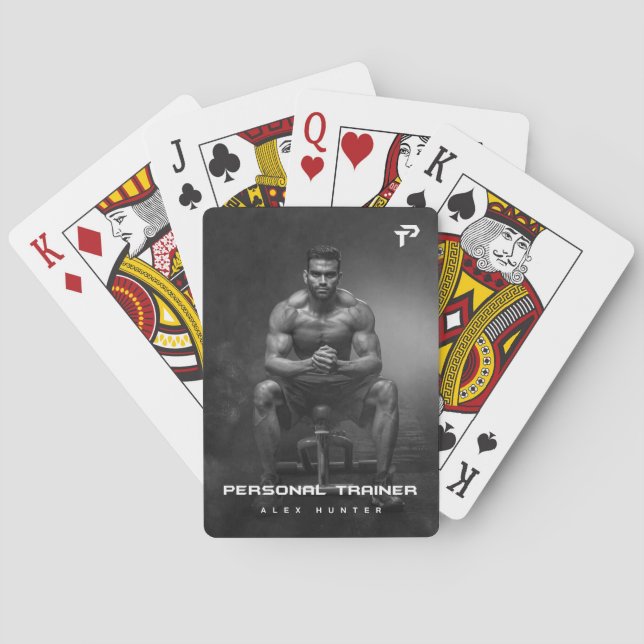 Personal Trainer Gym Fitness Personalised (2 SIDE) Playing Cards (Back)