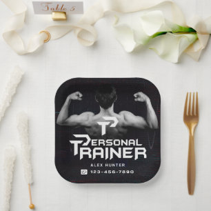 Personal Trainer Gym Fitness Personalised Paper Plate