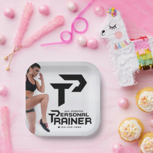 Personal Trainer Gym Fitness Personalised Paper Plate
