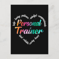 Personal Trainer Heart Word Cloud Watercolor