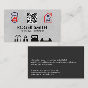 Personal Trainer Home Workout QR Business Card
