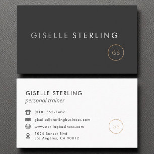 Personal Trainer Luxury Black Elegant Modern Business Card