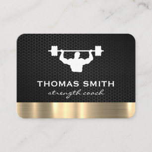 Personal Trainer Metallic Gold Trim Business Card