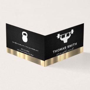 Personal Trainer Metallic Gold Trim Business Card