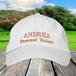 PERSONAL TRAINER "name" embroidered trucker hat<br><div class="desc">Embroidered Hats: Classic golden / black fashion baseball cap with text "PERSONAL TRAINER" & your "name" for the worlds best personal trainer,  sports coach,  fitness instructor / team building</div>
