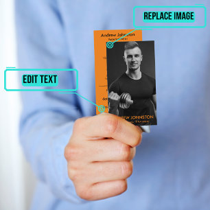 Personal Trainer or Coach Black & Orange Appointment Card