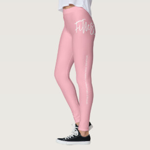 Personal Trainer   Pink & White Personalised Leggings