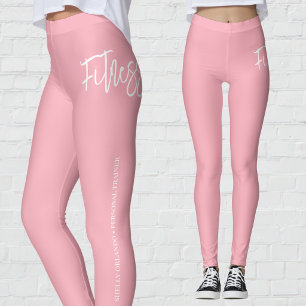 Personal Trainer   Pink & White Personalised Leggings