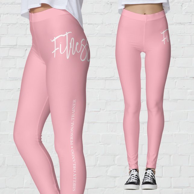 Personal Trainer | Pink & White Personalised Leggings (Creator Uploaded)