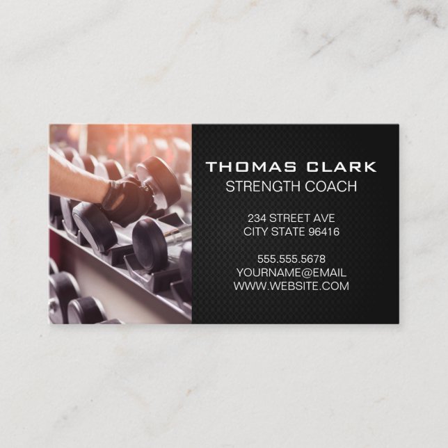 Personal Trainer | Strength Training | Weights Business Card (Front)