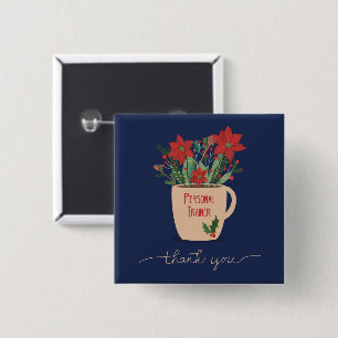 Personal Trainer Thank You at Christmas 15 Cm Square Badge