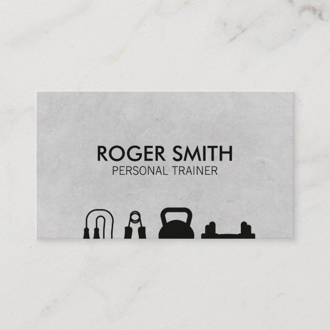 Personal Trainer | Training Workout Equipment Business Card (Front)