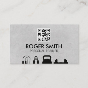 Personal Trainer   Training Workout Equipment   QR Business Card
