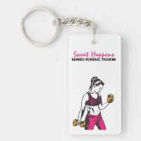 Personal Trainer Woman Weightlifter Keychain