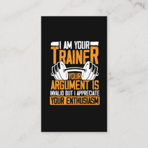 Personal Trainer Workout Quote Funny Weightlifting Business Card