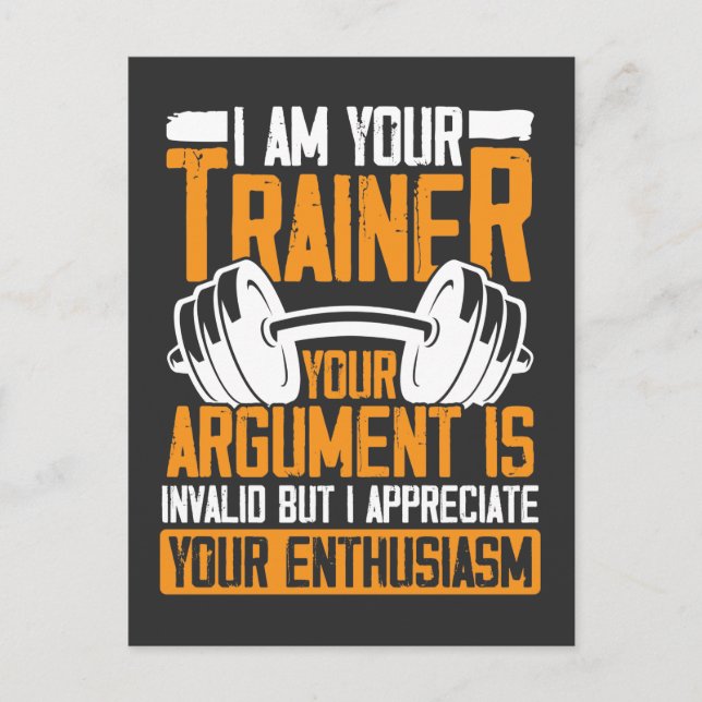 Personal Trainer Workout Quote Funny Weightlifting Postcard (Front)