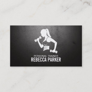 Personal Training Fitness Woman with Dumbbells  Business Card