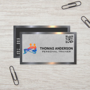Personal Training Logo Fitness QR Code Business Card