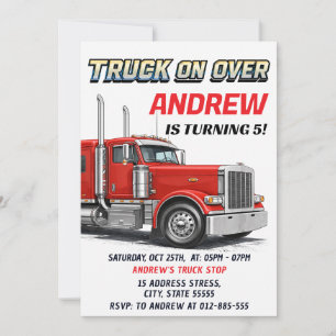 Personal Truck  Birthday party Invitation