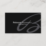 Personal Tutor Business Card Fancy Monogram<br><div class="desc">In this Personal Tutor business card design,  your initial forms the background as a large cursive letter. Simple,  minimalist look name card that's perfect for almost any type of business..</div>